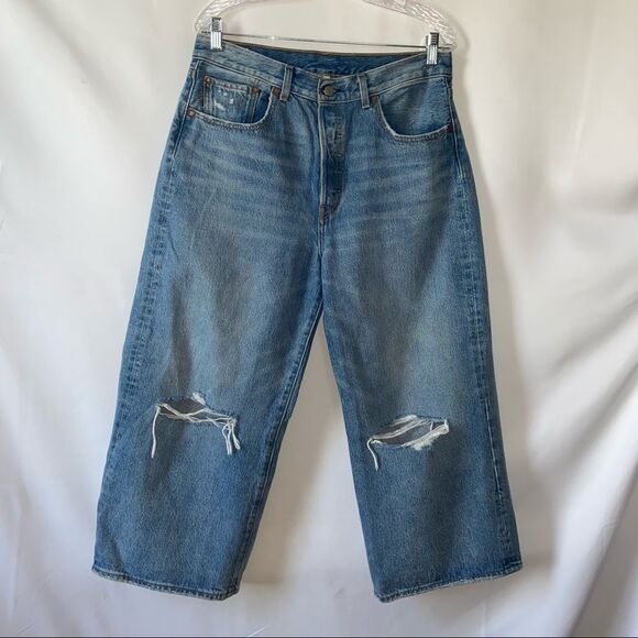 Levi’s High Rise Button Fly Cropped Wide Leg Jeans - Picture 3 of 8